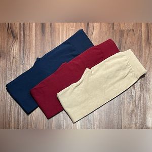 New D&K 3 Piece Fleece Full Length Seamless Leggings Bundle - S